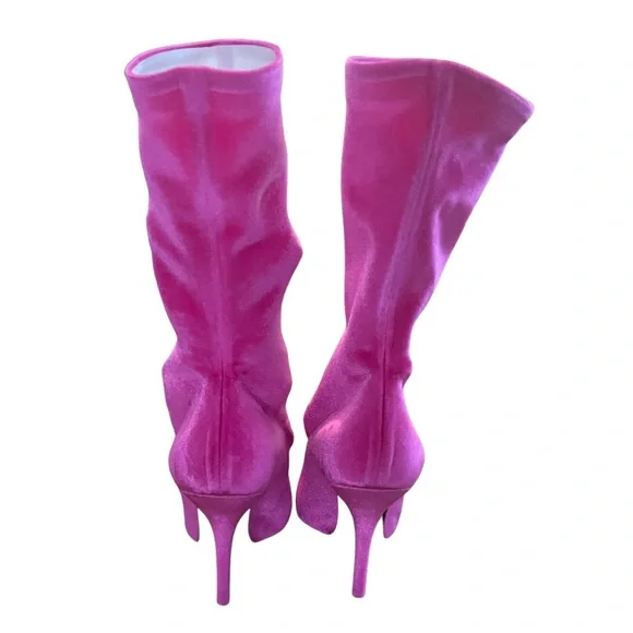 Preloved Balenciaga Pink Velvet Knife Boot ‼️SOLD‼️ - Picture 7 of 13